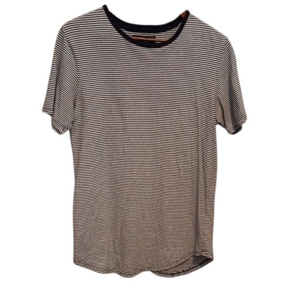 Pacsun Black and White Striped T-Shirt Women's Small - Picture 1 of 6